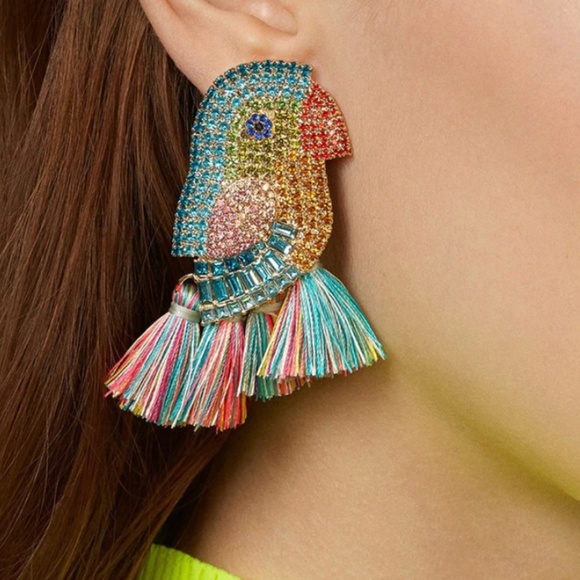 Bahati Jewelry - Multi Color Rainbow Parrot Summer Tassel Earrings